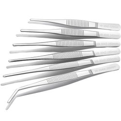 304 stainless steel tweezers with hardened round head and anti-slip teeth 304 stainless steel tweezers with hardened round head and anti-slip teeth