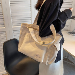 Lazy Style Large-Capacity Canvas Bag for Women 2025 New Fashion Student Class Computer Bag Shoulder Satchel Tote Bag Lazy Style Large-Capacity Canvas Bag for Women 2025 New Fashion Student Class Computer Bag Shoulder Satchel Tote Bag