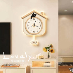 2025 New Model Living Room Wall Clock, No-Drill Installation, Natural Wood Style, Cream Style, Silent Clock, Wall-Mounted, Simple Modern Clock 2025 New Model Living Room Wall Clock, No-Drill Installation, Natural Wood Style, Cream Style, Silent Clock, Wall-Mounted, Simple Modern Clock