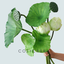 Large Artificial Lotus Flower with Lotus Pods, Chinese Style Lotus Leaves, Fake Flowers for Offering to Buddha, Artificial Plant Props Large Artificial Lotus Flower with Lotus Pods, Chinese Style Lotus Leaves, Fake Flowers for Offering to Buddha, Artificial Plant Props