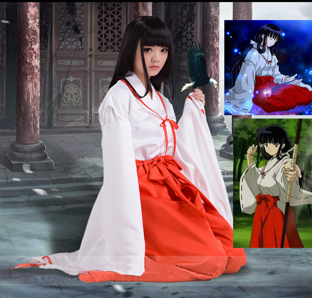 包邮犬夜叉cosplay服装 桔梗衣服 巫女服 cos服 桔梗巫女服