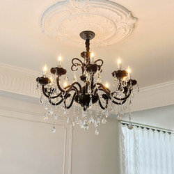 【Ink Rhythm Radiance】Dark Luxury Crystal Chandelier, French Retro Style, Bedroom and Living Room Candle Lamp Casagd 【Ink Rhythm Radiance】Dark Luxury Crystal Chandelier, French Retro Style, Bedroom and Living Room Candle Lamp Casagd