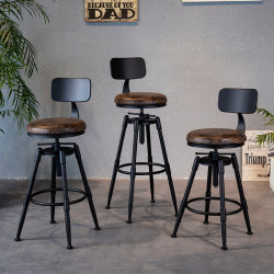 Quanchen Decorative Bar Stool, Modern and Simple, with Backrest, Wrought Iron, Swivel Bar Stool, Adjustable Height, Home Bar Chair, High Stool Quanchen Decorative Bar Stool, Modern and Simple, with Backrest, Wrought Iron, Swivel Bar Stool, Adjustable Height, Home Bar Chair, High Stool