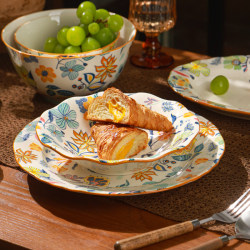 Plates for Home Use, Ceramic Dishes, Particularly Beautiful High-End Dinner Plates, Underglaze Color Deep Plates, Western-Style Beautiful Shallow Plates Plates for Home Use, Ceramic Dishes, Particularly Beautiful High-End Dinner Plates, Underglaze Color Deep Plates, Western-Style Beautiful Shallow Plates