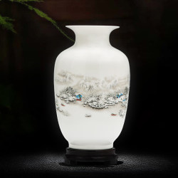 Jingdezhen Porcelain Small Vase Ceramic Dried Flower Decoration Ornament Living Room Flower Arrangement Chinese Style Home Crafts Bottle Jingdezhen Porcelain Small Vase Ceramic Dried Flower Decoration Ornament Living Room Flower Arrangement Chinese Style Home Crafts Bottle