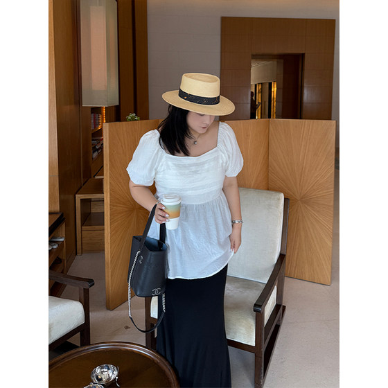 Pencil Xiaoxin Large Size Women's Clothing French Square Collar High Waist Line Exquisite Proportion Shirt Top
Pencil Xiaoxin Large Size Women's Clothing French Square Collar High Waist Line Exquisite Proportion Shirt Top