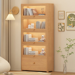 Bookshelf Integrated Wall-Mounted Floor-To-Ceiling Storage Rack Living Room Multi-Layer Storage Cabinet Storage Display Cabinet Dust-Proof Solid Wood Bookcase Bookshelf Integrated Wall-Mounted Floor-To-Ceiling Storage Rack Living Room Multi-Layer Storage Cabinet Storage Display Cabinet Dust-Proof Solid Wood Bookcase