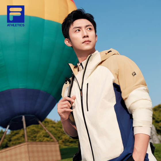 Huang Jingyu same FILA official men's woven top 25 autumn new outdoor sports sun protection hooded jacket Huang Jingyu same FILA official men's woven top 25 autumn new outdoor sports sun protection hooded jacket