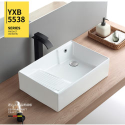 Washboard Washing Machine Countertop Washbasin Single Basin Household Ceramic Washbasin Balcony Bathroom Integrated Laundry Pool Washboard Washing Machine Countertop Washbasin Single Basin Household Ceramic Washbasin Balcony Bathroom Integrated Laundry Pool