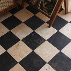Black and white checkerboard gram stone floor tiles Black and white checkerboard gram stone floor tiles
