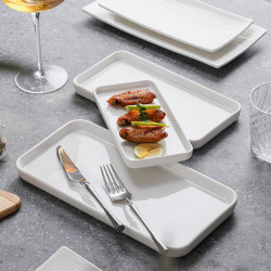 Creative Long Chicken Wing Plate, Pure White Ceramic Rectangular Snack Plate, Afternoon Tea Dessert Plate, Sushi Plate, Breakfast Plate Creative Long Chicken Wing Plate, Pure White Ceramic Rectangular Snack Plate, Afternoon Tea Dessert Plate, Sushi Plate, Breakfast Plate