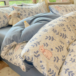 Thickened Brushed Cotton Duvet Cover Single Piece, Non-Cotton, Pure Cotton, Autumn and Winter Single Bed Cover, 2025 New Model, 150X200 Bed Sheet Thickened Brushed Cotton Duvet Cover Single Piece, Non-Cotton, Pure Cotton, Autumn and Winter Single Bed Cover, 2025 New Model, 150X200 Bed Sheet