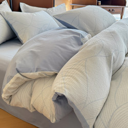 Light Luxury All-Cotton Brushed Four-Piece Bedding Set, High-End Pure Cotton Double-Layer Gauze Premium Bedding, Duvet Cover, Bed Sheet Three-Piece Set Light Luxury All-Cotton Brushed Four-Piece Bedding Set, High-End Pure Cotton Double-Layer Gauze Premium Bedding, Duvet Cover, Bed Sheet Three-Piece Set