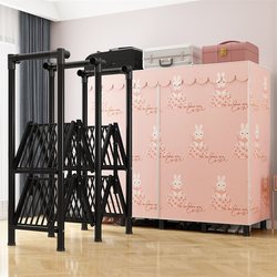 Installation-Free Wardrobe Foldable Simple Cloth Wardrobe Steel Pipe Bold thickened Full Steel Frame Storage Shelf Wardrobe Cabinet Installation-Free Wardrobe Foldable Simple Cloth Wardrobe Steel Pipe Bold thickened Full Steel Frame Storage Shelf Wardrobe Cabinet