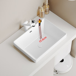 Semi-Embedded Deepened Countertop Basin Small Apartment Bathroom Household Ceramic Countertop Washbasin Balcony Washbasin Semi-Embedded Deepened Countertop Basin Small Apartment Bathroom Household Ceramic Countertop Washbasin Balcony Washbasin