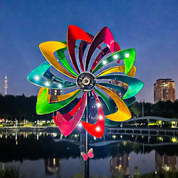 Iron Art Double-Sided Colorful Outdoor Windmill Solar Light Courtyard Landscaping Arrangement Balcony Garden Villa Decorative Ornaments Iron Art Double-Sided Colorful Outdoor Windmill Solar Light Courtyard Landscaping Arrangement Balcony Garden Villa Decorative Ornaments
