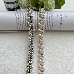 1.5 Wide Chanel-Style Korean Version Heavy Handmade Metal Lace DIY Clothing Suit Shoulder Dress High-End Decorative Accessories 1.5 Wide Chanel-Style Korean Version Heavy Handmade Metal Lace DIY Clothing Suit Shoulder Dress High-End Decorative Accessories