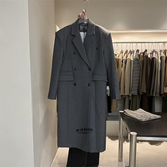 Mid-length suit jacket for women 2025 spring and autumn Korean style fashionable loose double-breasted high-end small suit windbreaker Mid-length suit jacket for women 2025 spring and autumn Korean style fashionable loose double-breasted high-end small suit windbreaker