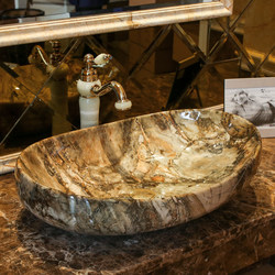 Ceramic Countertop Basin for Bathroom, Household Washbasin, Single Basin with Marble Pattern, Balcony Deep Splash-Proof Sink Ceramic Countertop Basin for Bathroom, Household Washbasin, Single Basin with Marble Pattern, Balcony Deep Splash-Proof Sink