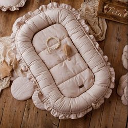 Korean ins Style Lace Cotton Crib, Baby Bed-In-Bed, Anti-Startle Newborn Bionic Bed, Portable Sleeping Bed Korean ins Style Lace Cotton Crib, Baby Bed-In-Bed, Anti-Startle Newborn Bionic Bed, Portable Sleeping Bed