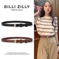 Women's Thin Leather Belt for Jeans, 2025 New Style, Fashionable, Simple, Versatile, Decorative, Suitable for Suits and Dresses, Black Belt Women's Thin Leather Belt for Jeans, 2025 New Style, Fashionable, Simple, Versatile, Decorative, Suitable for Suits and Dresses, Black Belt