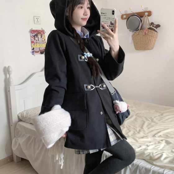 Chiho Reinho/Monoji's original JK uniform, college style medium-length coat, woolen thickened autumn and winter jacket
Chiho Reinho/Monoji's original JK uniform, college style medium-length coat, woolen thickened autumn and winter jacket