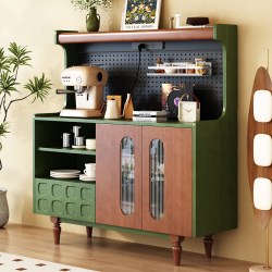 French-Style Vintage Sideboard Against the Wall, Integrated Kitchen and Living Room, Small Apartment Storage Rack, Wine Cabinet, Pegboard, Solid Wood French-Style Vintage Sideboard Against the Wall, Integrated Kitchen and Living Room, Small Apartment Storage Rack, Wine Cabinet, Pegboard, Solid Wood