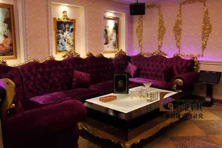 Ghế sofa KTV tân cổ điển, kết hợp phòng riêng, vải, đồ nội thất phong cách châu Âu, tùy chỉnh kỹ thuật khách sạn, bán hàng trực tiếp tại nhà máy - Nội thất khách sạn