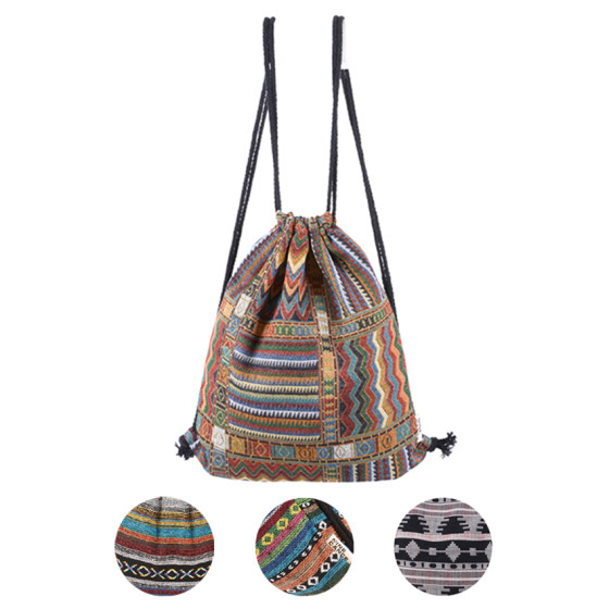Thick knitted ethnic style drawstring backpack Bohemian geometric bundle pocket travel lightweight backpack cloth bag 
Thick knitted ethnic style drawstring backpack Bohemian geometric bundle pocket travel lightweight backpack cloth bag