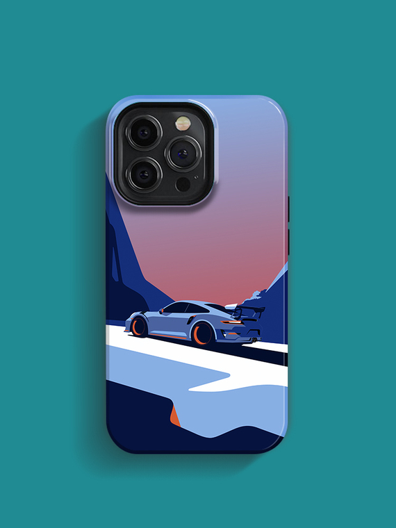 New Super Car Motorsport Illustration Double Layer Protection 15, 14, 13, 12 iPhone Case