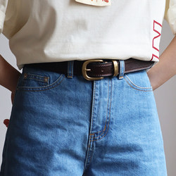 Handmade Vintage Women's Copper Ring Buckle Jeans Versatile Belt Women's Summer Top Layer Cowhide Genuine Leather Belt ins Style Handmade Vintage Women's Copper Ring Buckle Jeans Versatile Belt Women's Summer Top Layer Cowhide Genuine Leather Belt ins Style