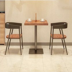 American industrial style solid wood small square table milk tea restaurant single leg Table restaurant cafe table and chair combination iron American industrial style solid wood small square table milk tea restaurant single leg Table restaurant cafe table and chair combination iron