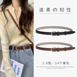 Vintage Small Belt for Women, High-End Style, Versatile for Suits and Jeans, Thin Black Decorative Belt Vintage Small Belt for Women, High-End Style, Versatile for Suits and Jeans, Thin Black Decorative Belt