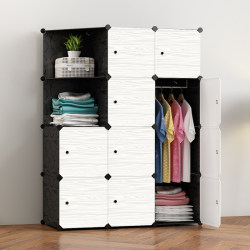 Simple Wardrobe Assembly Plastic Wardrobe Bedroom Space-Saving Dormitory Imitation Wood Cloth Simple Modern Economical Cabinet Simple Wardrobe Assembly Plastic Wardrobe Bedroom Space-Saving Dormitory Imitation Wood Cloth Simple Modern Economical Cabinet