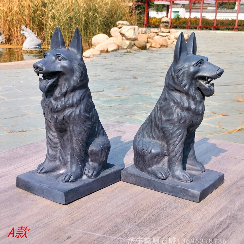 かごの犬石材彫刻品 犬 アナトリアンシェパード 石材彫刻品 犬のインテリアストーン置物 石