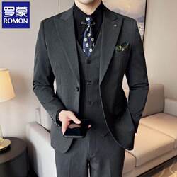 Romon Men's Suit Professional Formal Wear Spring New Style Peaked Lapel Large Size Business Casual Small Suit Men's Jacket Romon Men's Suit Professional Formal Wear Spring New Style Peaked Lapel Large Size Business Casual Small Suit Men's Jacket