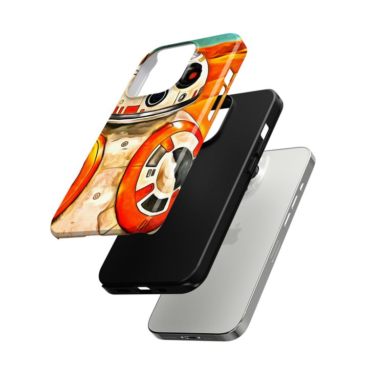 BB8 Illustration Niche Painted Art Illustration Personalized Layer 3D Matte Hard 15, 14, 13, 12, 11 iPhone Case