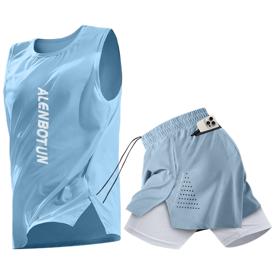 Running sports suit men's marathon quick-drying vest fitness training suit summer ice silk shorts professional morning jogging suit
Running sports suit men's marathon quick-drying vest fitness training suit summer ice silk shorts professional morning jogging suit