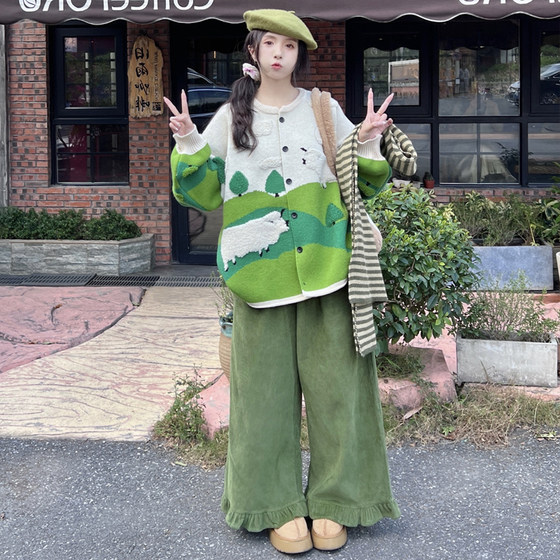 Large size women's clothing 2025 autumn and winter loose embroidered knitted cardigan sweater jacket + lace corduroy pants set
Large size women's clothing 2025 autumn and winter loose embroidered knitted cardigan sweater jacket + lace corduroy pants set
