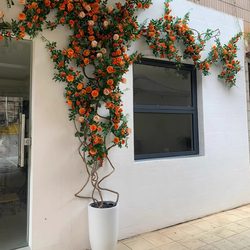 Artificial Rose Vine Wall Hanging Fake Flower Vine Trendy Landscaping Air Conditioning Duct Wrapping Decorative Flower Artificial Rose Vine Wall Hanging Fake Flower Vine Trendy Landscaping Air Conditioning Duct Wrapping Decorative Flower