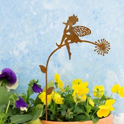 Iron Flower Stake Fairy Garden Stake Vintage Outdoor Garden Stake Elf-Shaped Metal Flower Fairy Sculpture Iron Flower Stake Fairy Garden Stake Vintage Outdoor Garden Stake Elf-Shaped Metal Flower Fairy Sculpture
