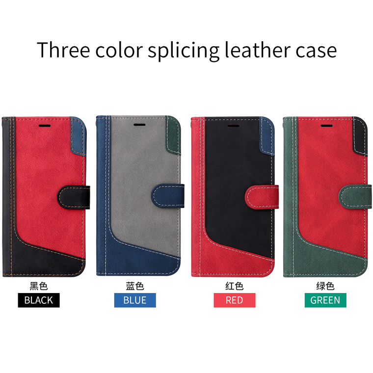 Synthetic Leather Wallets Folio Flip Card Holder Two Tone S24, S24 Plus, S24 Ultra, S23, S23 Plus, S23 Ultra, S22, S22 Plus