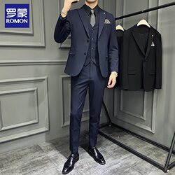 Romon Groom Suit Set Men's Business Professional Formal Wear Work Casual Slim Fit Suit Groomsmen Wedding Dress Romon Groom Suit Set Men's Business Professional Formal Wear Work Casual Slim Fit Suit Groomsmen Wedding Dress