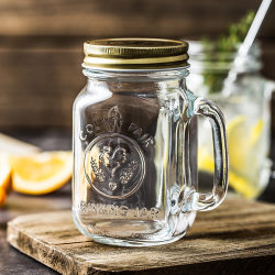 Libbey Glass Cup Retro Rooster Cup Juice Mason Cup Coffee Transparent Straw Drinking Cup with Lid Libbey Glass Cup Retro Rooster Cup Juice Mason Cup Coffee Transparent Straw Drinking Cup with Lid