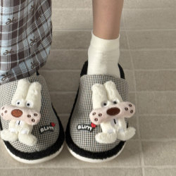 Lu Shisan Retro Funny Puppy Cotton Slippers Women's 2025 Winter Soft Soled Indoor Home Shoes Versatile and Comfortable Cotton Slippers Lu Shisan Retro Funny Puppy Cotton Slippers Women's 2025 Winter Soft Soled Indoor Home Shoes Versatile and Comfortable Cotton Slippers
