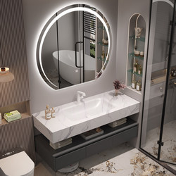 Light Luxury Hotel Slate Hot-Bent Integrated Basin Bathroom Cabinet Bathroom Combination Washbasin Cabinet Washbasin Washbasin Light Luxury Hotel Slate Hot-Bent Integrated Basin Bathroom Cabinet Bathroom Combination Washbasin Cabinet Washbasin Washbasin