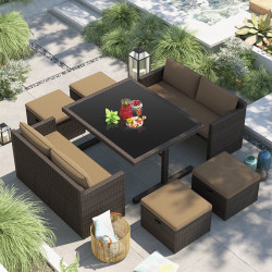 Outdoor Table and Chair Set, Courtyard Double Sofa Combination, Balcony Open-Air Terrace, Outdoor Sunroom, Leisure Rattan Chair Outdoor Table and Chair Set, Courtyard Double Sofa Combination, Balcony Open-Air Terrace, Outdoor Sunroom, Leisure Rattan Chair