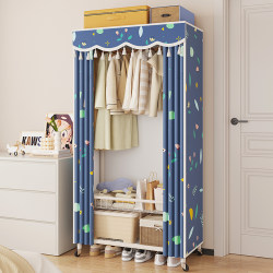 Wardrobe Bedroom Floor-Standing Clothes Rack Home Simple Open Dust-Proof Wardrobe Cloakroom Assembly Rack Small Wardrobe Wardrobe Bedroom Floor-Standing Clothes Rack Home Simple Open Dust-Proof Wardrobe Cloakroom Assembly Rack Small Wardrobe