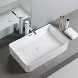 Overflow Ceramic Countertop Basin Nordic Artist-Style Bathroom Washbasin Square Single Basin Overflow Ceramic Countertop Basin Nordic Artist-Style Bathroom Washbasin Square Single Basin