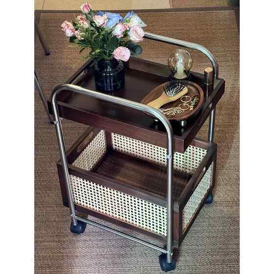Solid wood movable side table storage medium-sized small cart living room coffee table storage rack snack storage rack rattan retro
Solid wood movable side table storage medium-sized small cart living room coffee table storage rack snack storage rack rattan retro